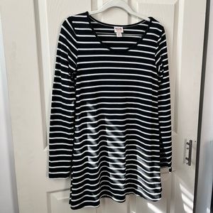 Long Sleeve Striped Dress | Black and White Dress